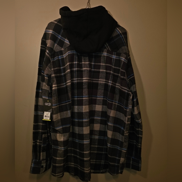 EXP Charcoal Plaid Hooded Shirt - Picture 2 of 3